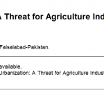 urbanization and agriculture industry
